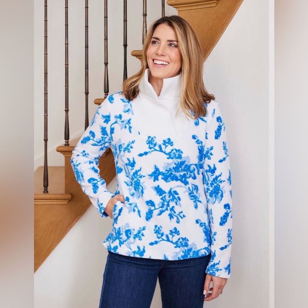 Dudley Stephen’s Sheffield Island Pullover in Mestiza Chinoiserie XS